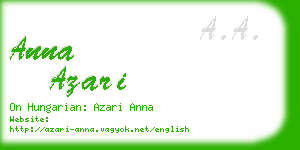 anna azari business card